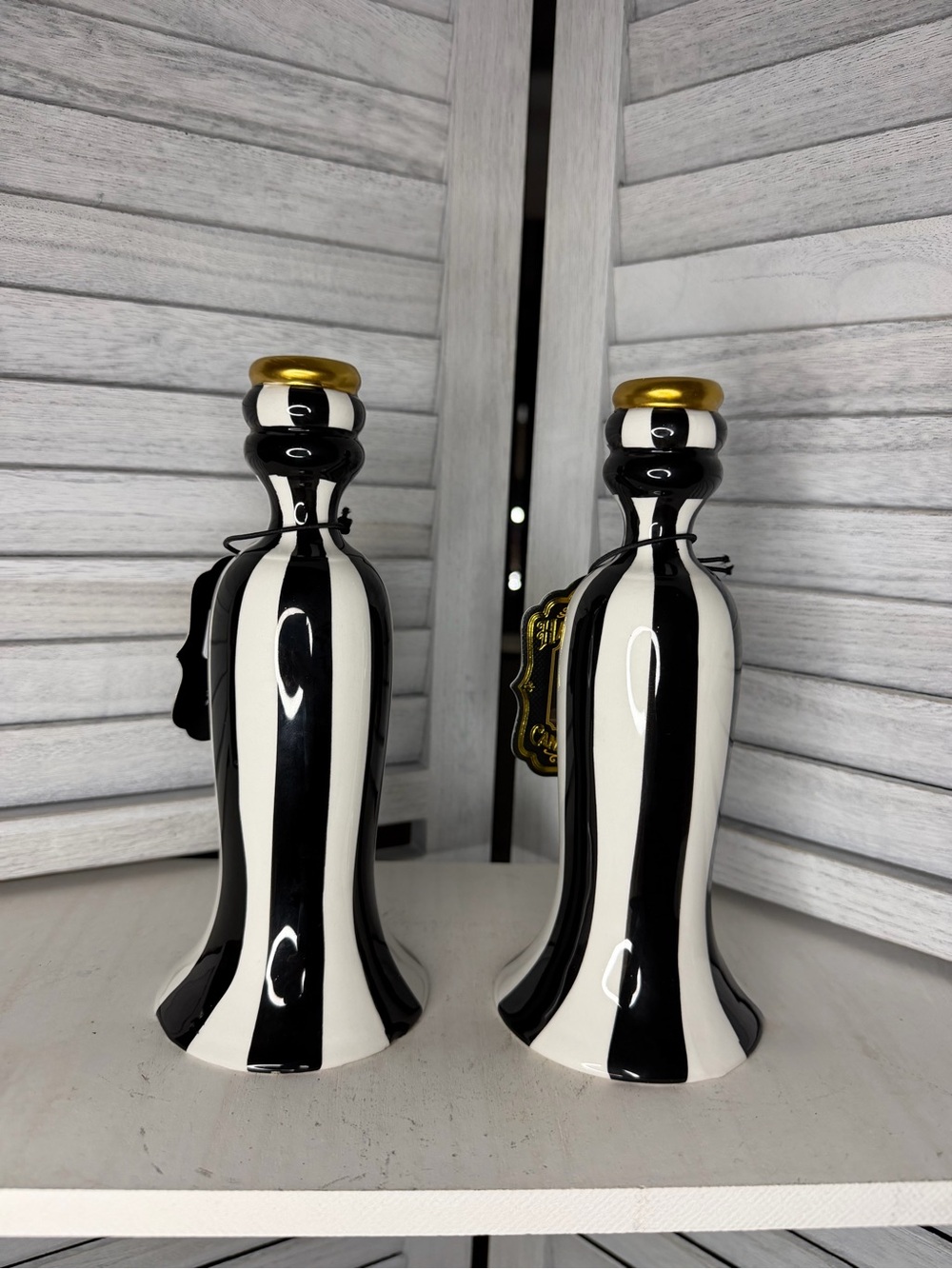 Mackenzie Childs Inspired Halloween Candle Holders – Set of 2 – 8"